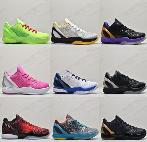 

new good grinch black mamba 6 del sol shoes for sale sports sneakers men women basketball trainer store sportsus7-us12