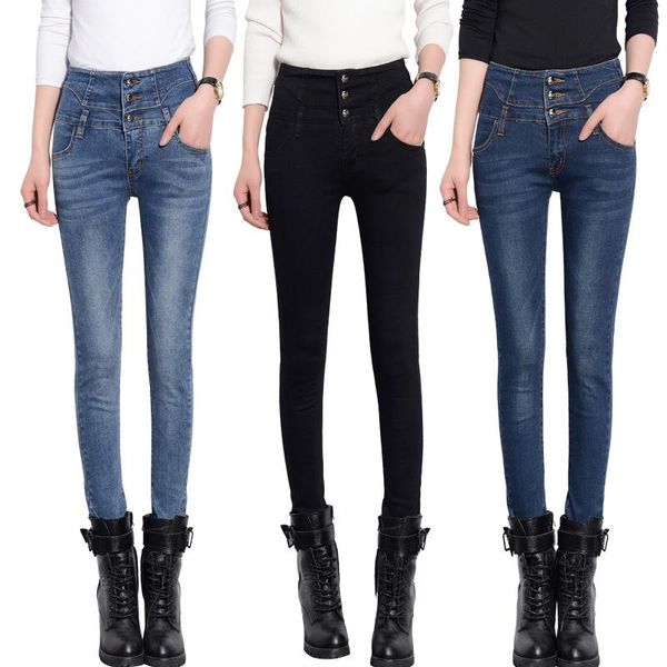 

women's jeans leggings for women, style, small, large size, thin, high-waist, elastic, tight-fitting pants, Blue