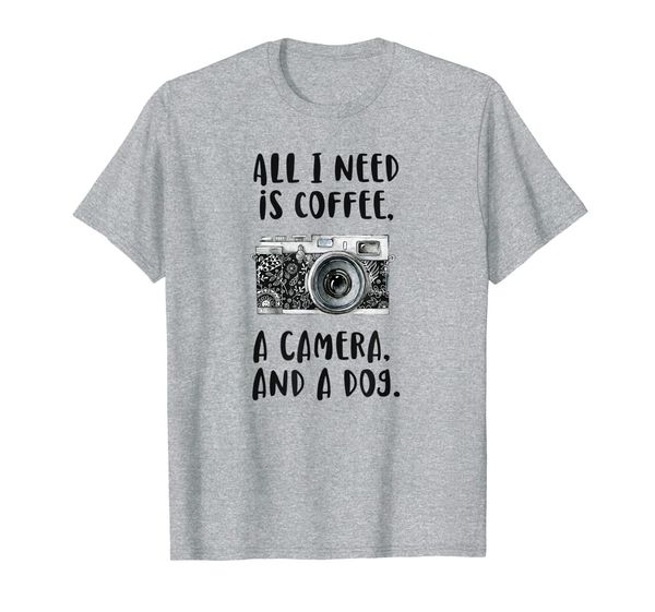 

camera pgraphy coffee dog lovers funny t-shirt gift, White;black