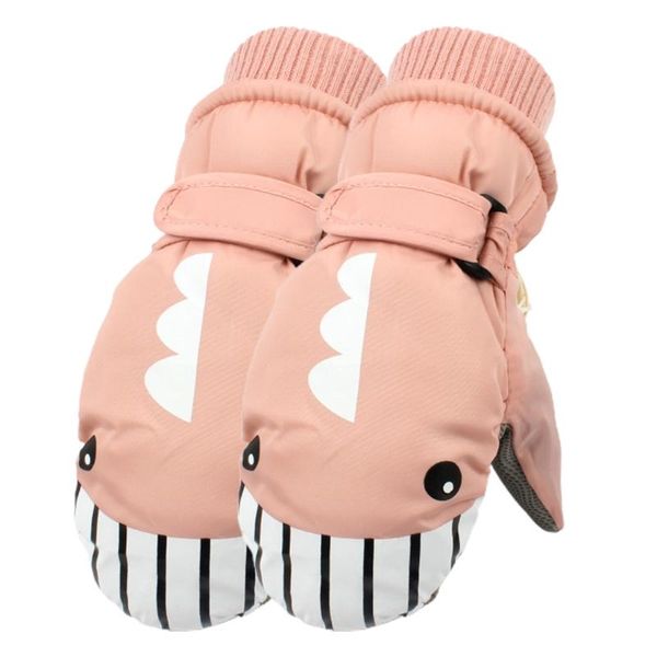 

five fingers gloves warm waterproof ski full finger for kids non slip riding with fleece lining wrist leashes dxaa, Blue;gray