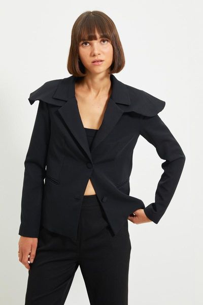 

women's jackets trendyol with shoulder pads jacket twoaw22ce0174, Black;brown