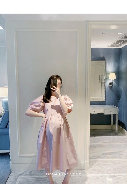 

maternity dresses summer dress fashion loose korean mid-length, White