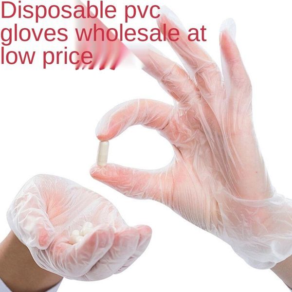 

disposable gloves wenxiu baking pvc gloves, transparent blue synthetic nitrile food-grade powder-100 pcs in a box