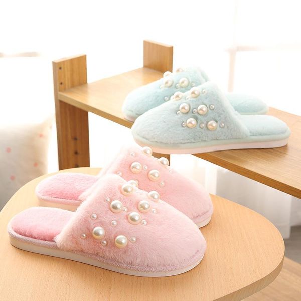 

slippers 2021 women indoor warm plush lovers home slipper anti slip winter shoes woman house soft bottom slides mtx16, Black