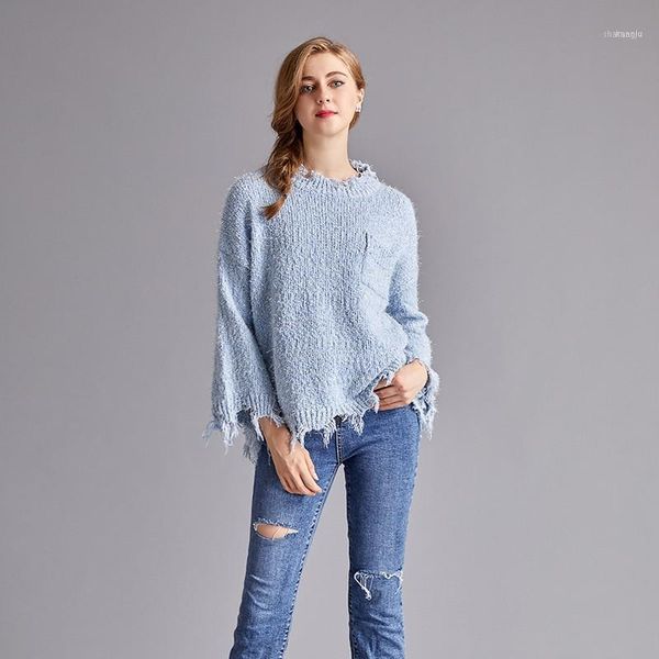 

autumn winter women sweaters pullovers plus size knitted patchwork tassel long sleeve crop sweater o-neck, White;black