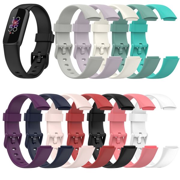 

silicone band compatible with for fitbit luxe color clasp soft sports watch wrist strap loop bracelet replacement waterproof watchband
