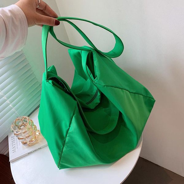 

evening bags large capacity nylon big shoulder bag for women 2021 fashion summer travel trends handbags green good quality