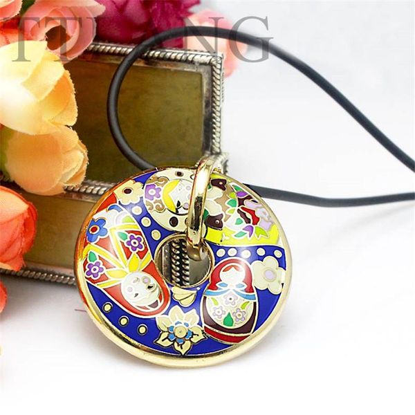 

pendant necklaces est round russian doll design enamel jewelry necklace, Silver