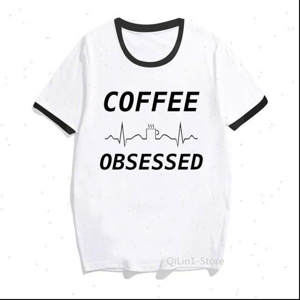 

women t shirt coffee lifeline heartbeat print short sleeve womens casual funny graphic custom, White