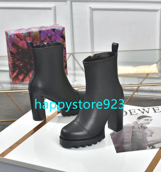 

women major ankle long boots fashion lace up platform leather martin boot r ladies letter print winter overknee booties shoes 236c, Black
