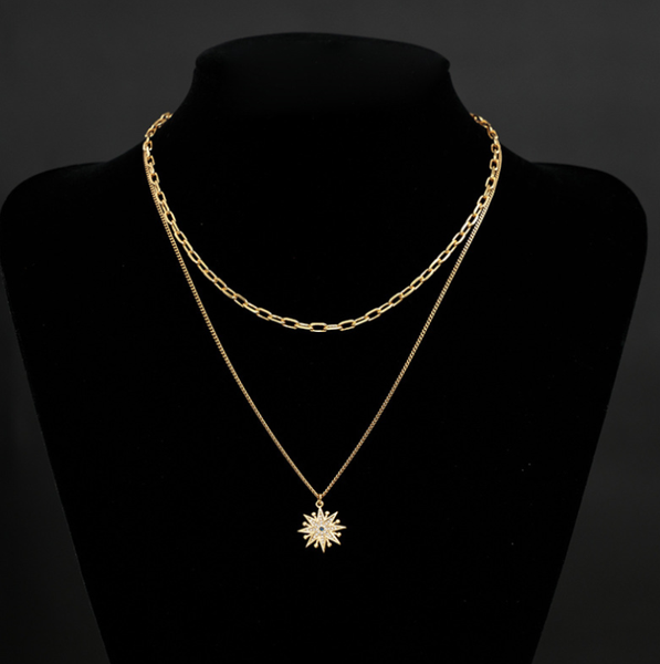 

vintage baroque sun pendant necklace necklaces, Silver