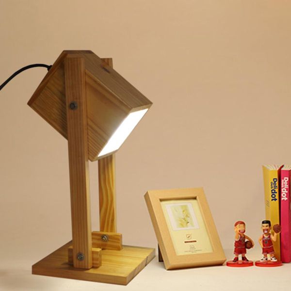 

table lamps nordic solid wood bedroom decorate study reading lamp wooden desk