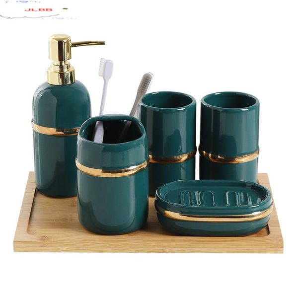 

washing set bathroom kit ceramic tooth brush holder toothpaste decoration accessories eco-friendly bath accessory