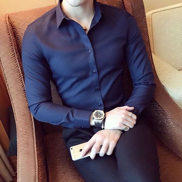 

men's shirt men's fashion long sleeve shirt, White;black