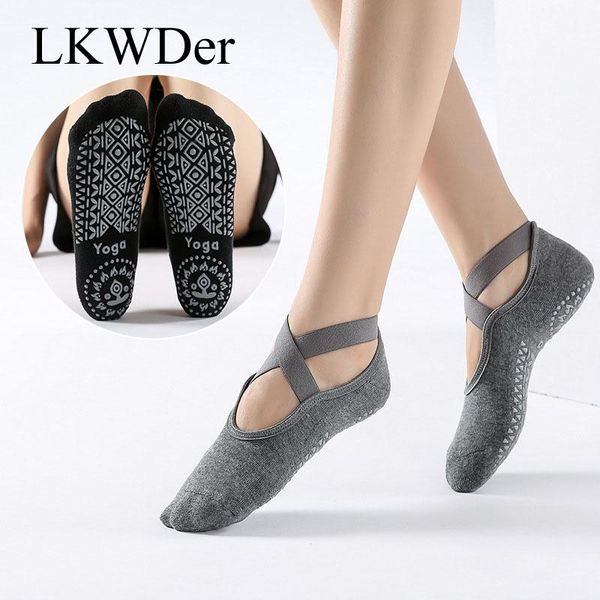 

socks & hosiery lkwder 1 pair women's quality brand bandage yoga anti-slip quick-dry damping pilates ballet grip women cotton, Black;white