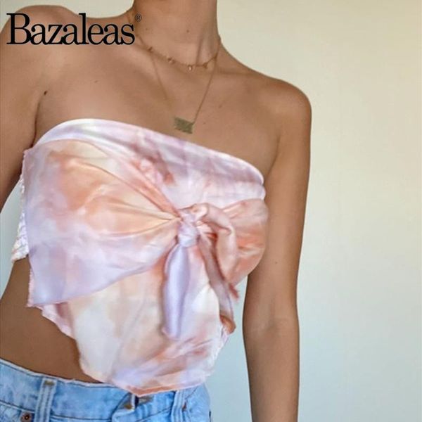 

women's tanks & camis bazaleas vintage bow women cropped gradient orange back elastic fashion slim crop casual shirt, White