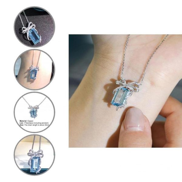 

pendant necklaces women necklace attractive long lasting bow-knot, Silver