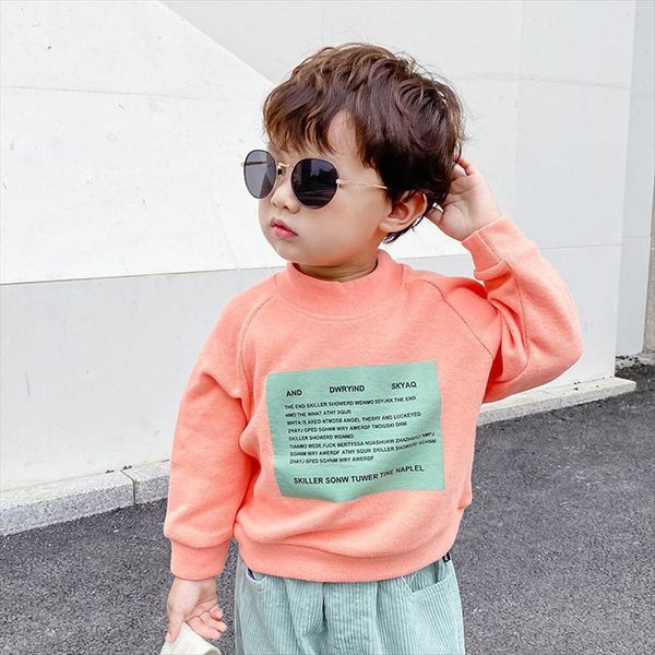 

childrens long sleeve sweater autumn alphabet printed round neck casual top, Blue