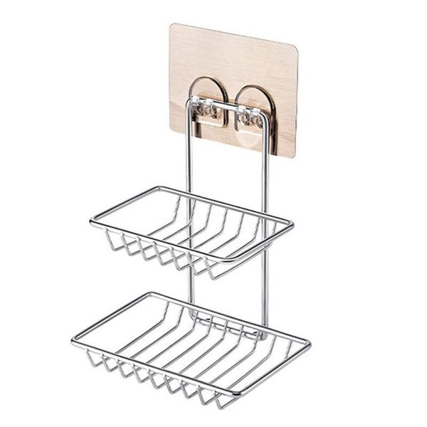 

soap dishes drilling double layer rack rustproof container for bathroom