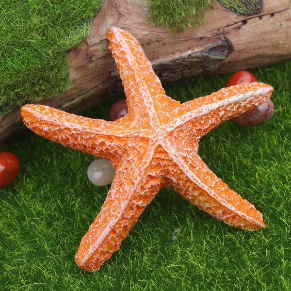 

novelty items 2pcs fish tank resin star artificial ornament aquarium vivid landscape decor (1pcs blue, 1pcs orange)