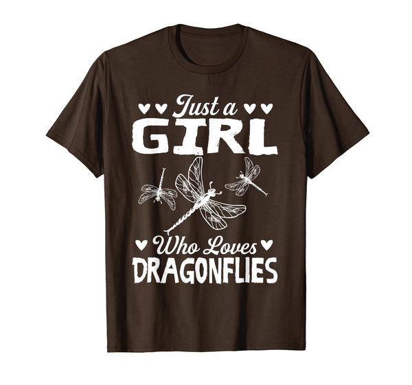 

cool funny just a girl who loves dragonflies gift t-shirt, White;black