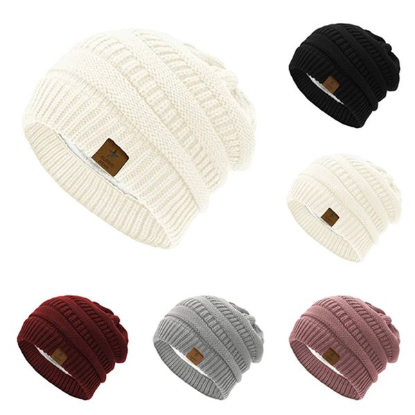 

new monochrome wool knitted hat five-pointed star and velvet cap, Blue;gray