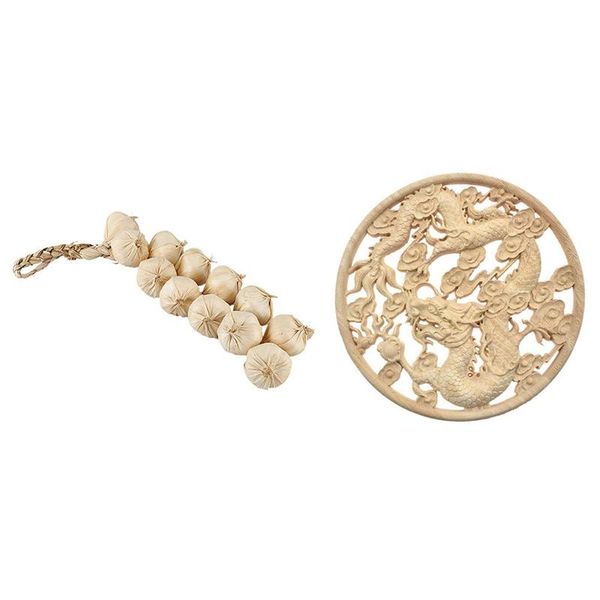 

pcs garden indoor decor artificial garlic strings & 1 wooden sculpted dragon flying closet door accessory (15 cm) decorative flowers wreaths