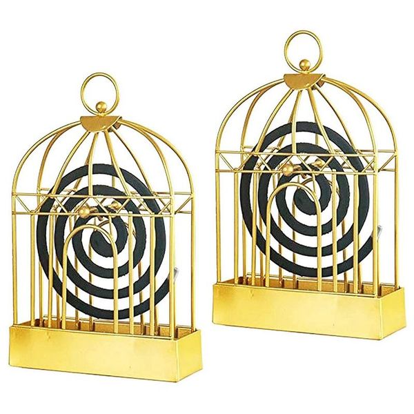

fragrance lamps metal mosquito coil holder 2pcs,retro insect bracket incense sandalwood fire and wind protection