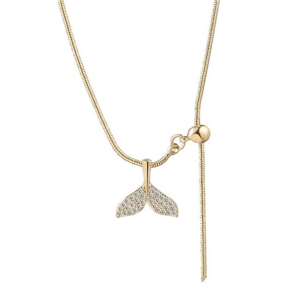 

chains 2021 fashion elegant mermaid tail necklace for women gold plated adjustable snake chain choker necklaces torque, Silver