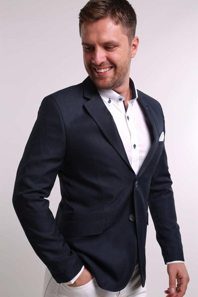 

men's jackets slim fit navy blue single jacket, Black;brown