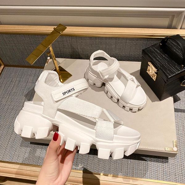 

sandals muffin platform for women's summer 2021 flat daddy, Black