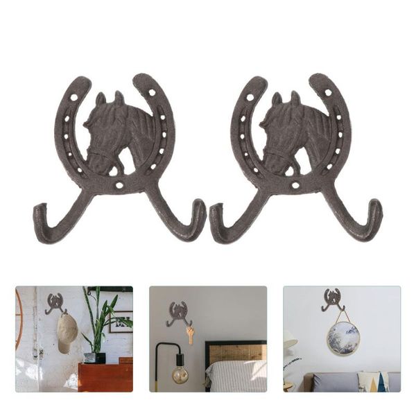 

dog apparel 2pcs wall-mounted hanger vintage horseshoe shaped clothes hook for home