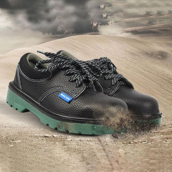 

boots men's labor protection shoes low-anti-static safety work shoe man wear-resistant non-slip outdoor construction cowhide black