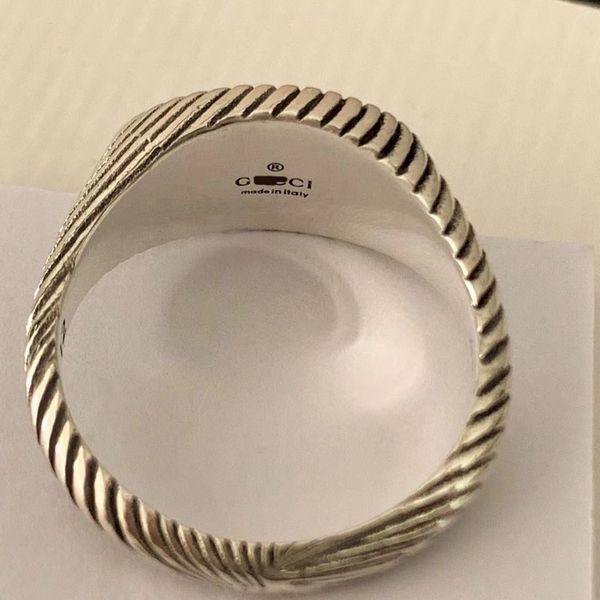 

double s925 silver oval twist hemp pattern ring