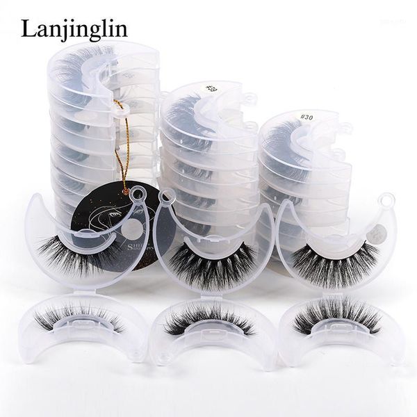 

false eyelashes wholesale 10 pairs natural long 3d mink lashes wispy fluffy handmade faux makeup tool extension maquiagem1