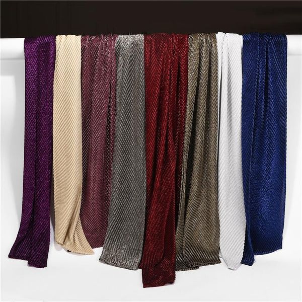 

scarves fashionable long head scarf veil women muslim glitter metallic hijab shawl crinkled wrap lurex headband islamic arab headscarf, Blue;gray