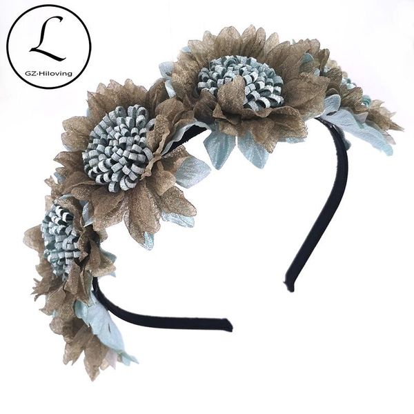 

hair accessories gzhilovingl kids childs flower beach headbands 2021 bohemian garland floral band for girls party, Slivery;white