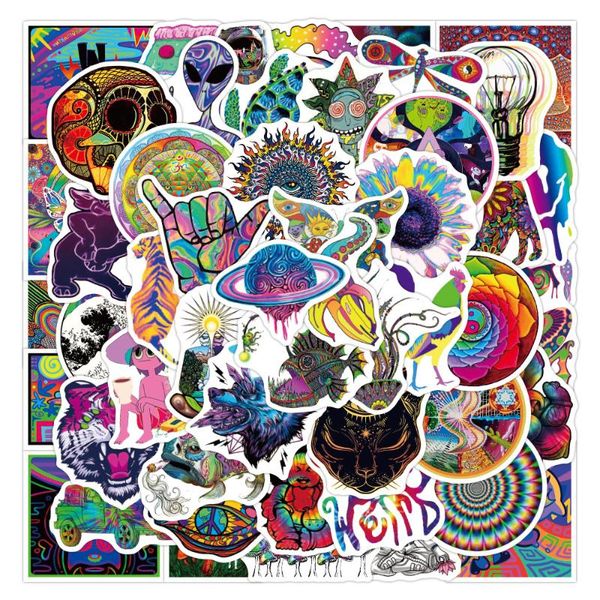 

gift wrap 50pcs gradient dream graffiti sticker waterproof skateboard travel suitcase phone lapluggage stickers multicolor