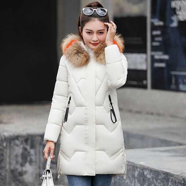 

fashionable female long all-combined casual jackets thicken parkas fur collar with hoodie winter coats of cotton d255, Black