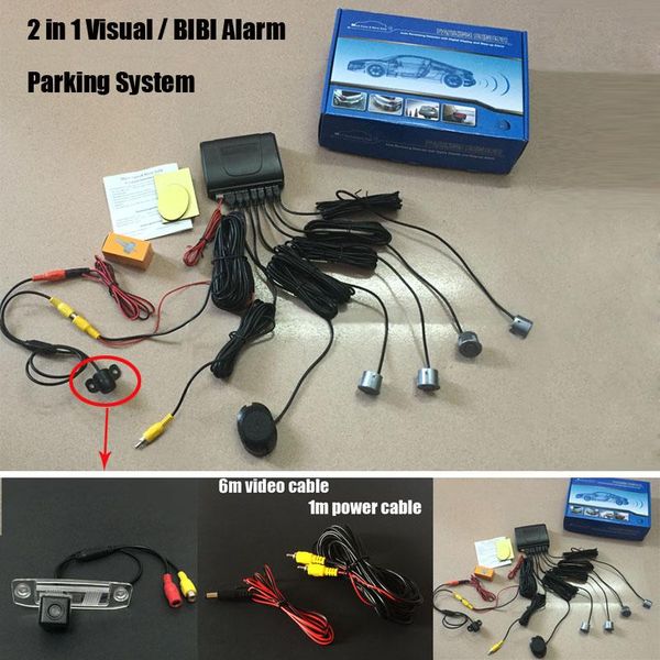 

car rear view cameras& parking sensors thecakes 2 in 1 visual / bibi alarm system + back up camera for 300c 2011~2014