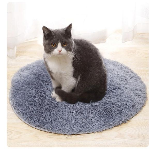 

kennels & pens pet dog cat plush mat soft round warm fur fluffy bed