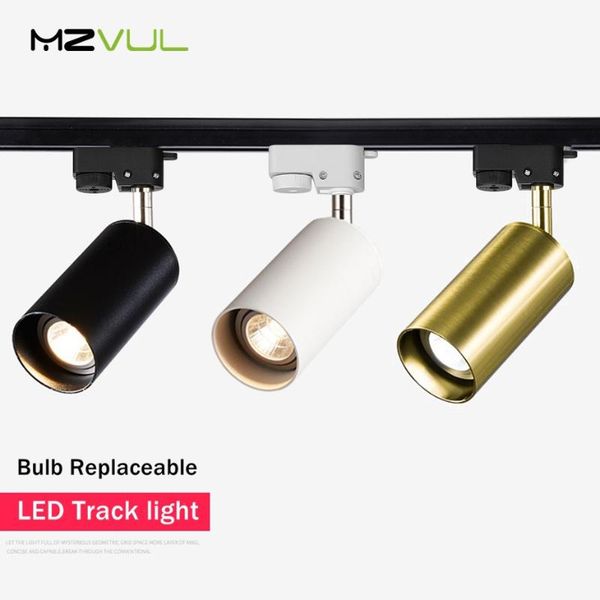 

track lights gu10 light bulb replaceable led rail black/white/gold ceiling spot 5w replace halogen room lamp