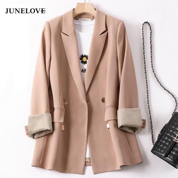 

women's suits & blazers junelove women autumn suit jacket vintage female korean office lady spring fashion design temperament double br, White;black
