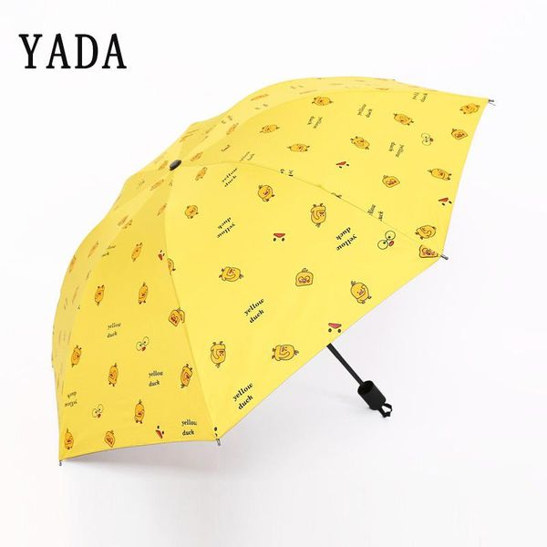 

umbrellas yada fashion little yellow duck for men creative folding umbrella windproof-portable anti uv animal ys828