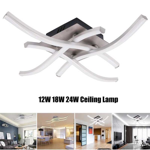 

ceiling lights modern led 12w 18w 24w forked shaped aluminium panel lamp for bedroom living room decor ac 85-265v