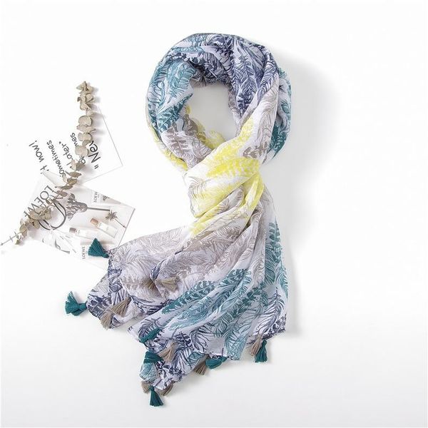 

scarves spring scarf women cotton linen travelsunscreen shawl for, Blue;gray