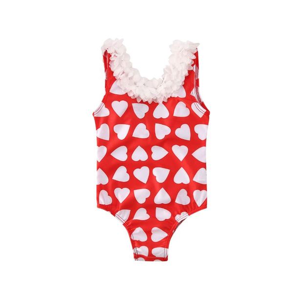 

one-pieces 2021 est summer swimsuit toddler infant baby kids girls floral swimwear hearts print swimming 3d flower one piece bikini, Black