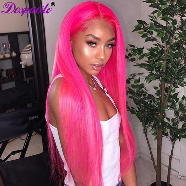 

rose red pink colored 13x1 t part lace front wig human hair wigs brazilian hd frontal, Black;brown