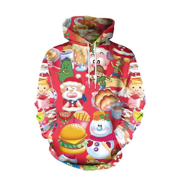 

men's sweaters men women santa snowman ugly christmas sweater 3d funny printed autumn winter hoodies sweatshirts holiday party xmas jum, White;black