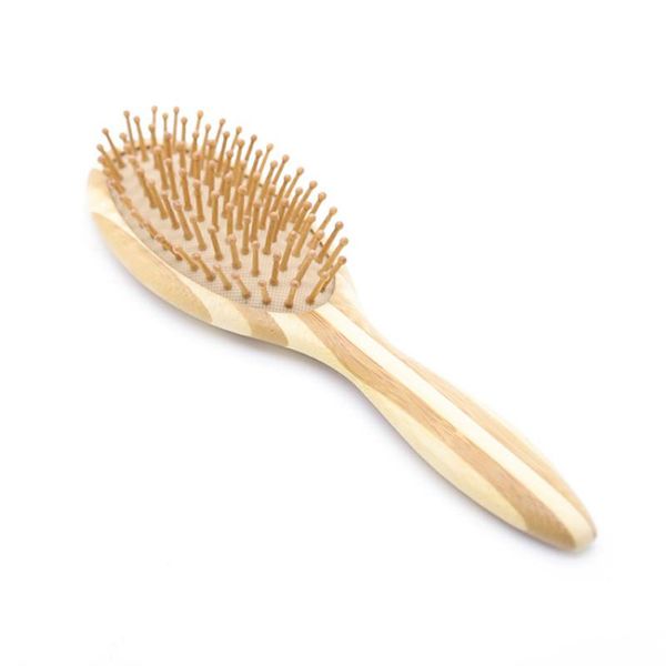 

1pc bamboo hair brush medium size with wood pins customised brushes, Silver